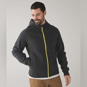 Lululemon Best Coast Hoodie Heathered Black Full Zip Men’s Jacket, Medium